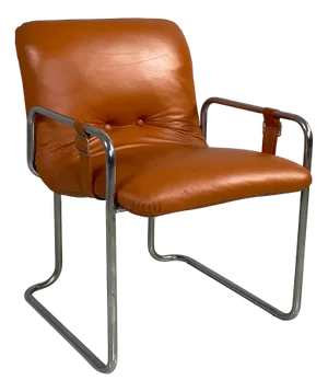 Italian Modern Brown Leather Chair by Guido Faleschini, 1970s