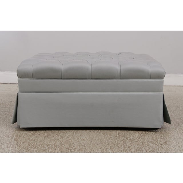 1990s Vanguard Square Tufted Upholstered Ottoman For Sale - Image 5 of 14
