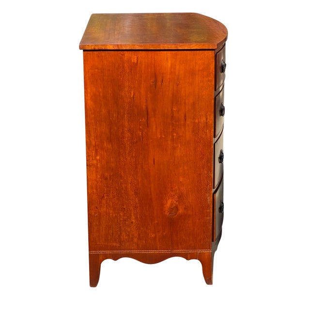 18th Century Antique Massachusetts Mahogany Bow Front Chest of Drawers For Sale - Image 10 of 13