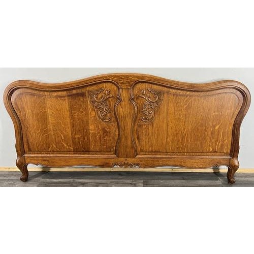 Vintage French Style Carved Oak Double Bed Footboard For Sale - Image 10 of 10
