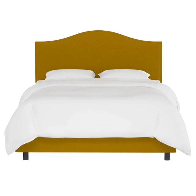 This fully upholstered bed has a unique headboard shape, allowing you to chart a course for a bedroom retreat that is at...