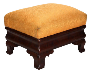 Antique American Empire Classical Flame Mahogany Footstool C1840