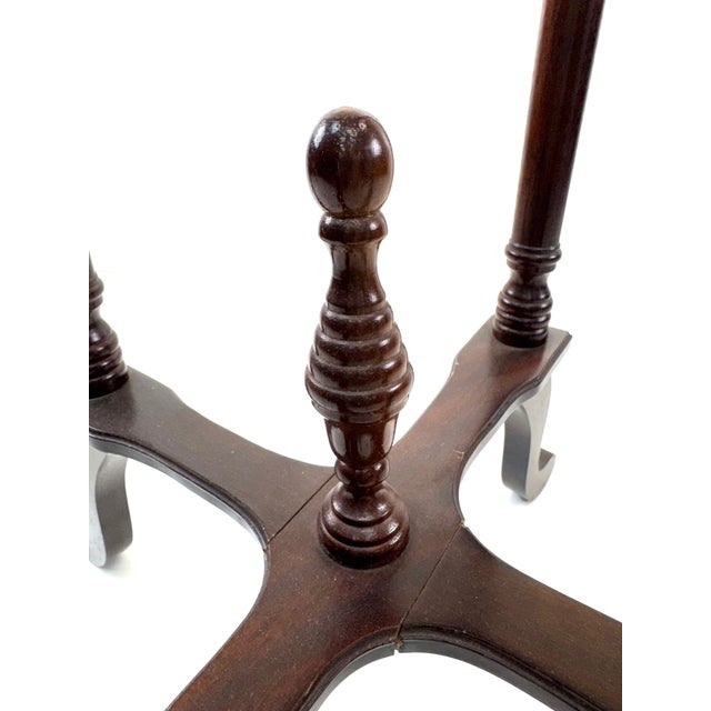 Antique White Mid-20th Century English Regency Revival Mahogany Marble Top Plant Stand For Sale - Image 8 of 11