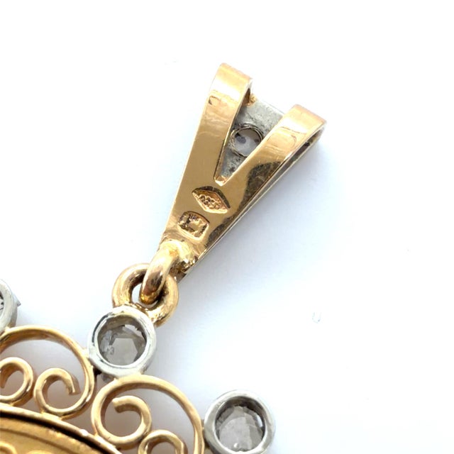 Gemstone Vintage, 1932 United States of America $10 Gold Coin and Diamond Pendant For Sale - Image 7 of 7