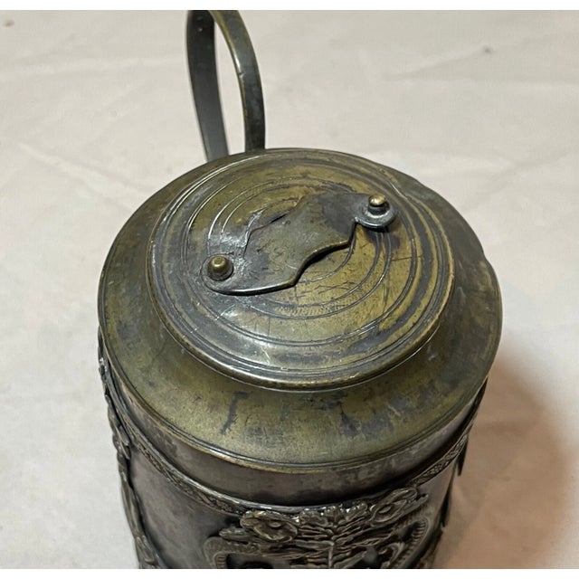 Antique 19th Century Victorian Ornate Bronze Figural Cherub Portable Oil Lamp For Sale - Image 13 of 13