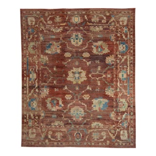 Turkish Oushak Old Wool Rug 11'9" x 14'3" #18130 For Sale