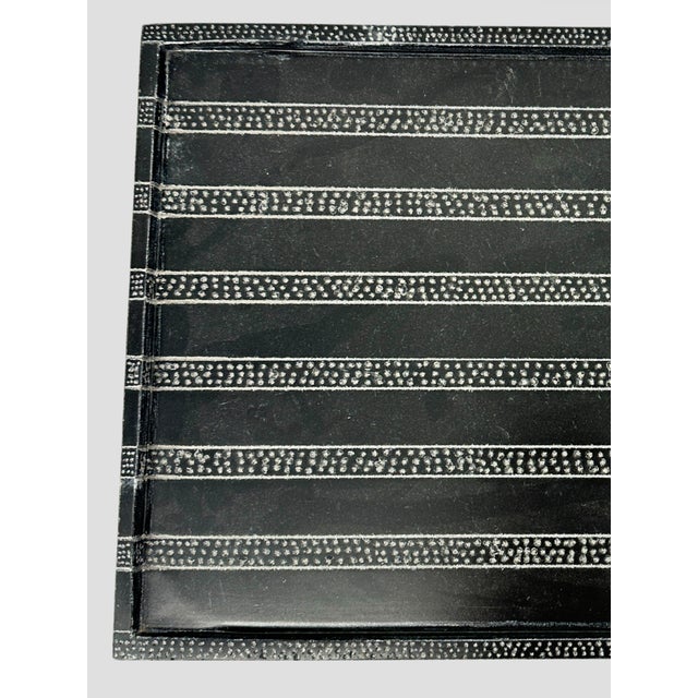 Black Etched Marble Tray For Sale - Image 4 of 6