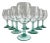 1980s Vintage Green Stemmed Wine Glasses - Set of 8 For Sale