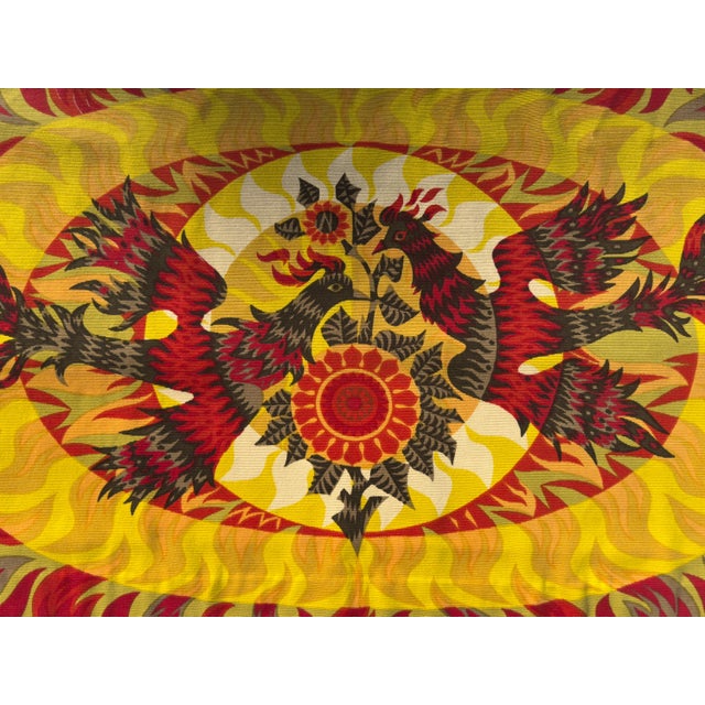 Mid-Century Modern 1960s “Les Phénix” Wool Tapestry by Alain Cornic, Atelier Robert Four For Sale - Image 3 of 18