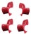 Red Chairs attributed to Verner Panton for Herman Miller / Fehlbaum, 1970s, Set of 4 For Sale