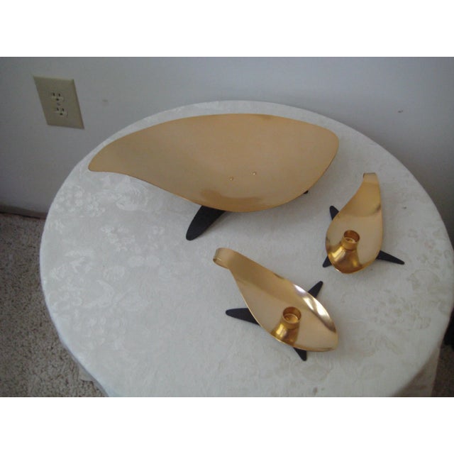 Mid-Century Modern Mid-Century Modern Atomic Table Console/Candle Holder Set - 3 Pieces For Sale - Image 3 of 13