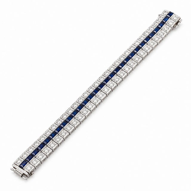 Art Deco Early 20th Century Platinum Art Deco Period Bracelet For Sale - Image 3 of 3