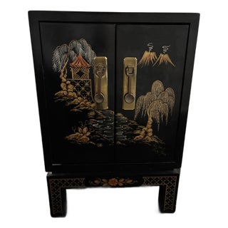 Chinoiserie Style Accent Table/Cabinet For Sale