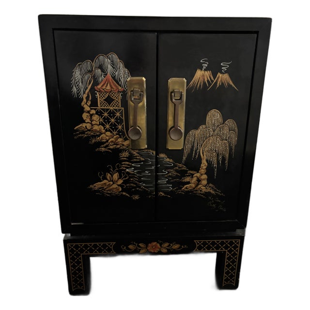Chinoiserie Style Accent Table/Cabinet For Sale
