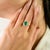 Green Estate 1.69 Ct Emerald & Diamond Halo 14k Yellow Gold Cocktail Ring Size 7 For Sale - Image 8 of 14