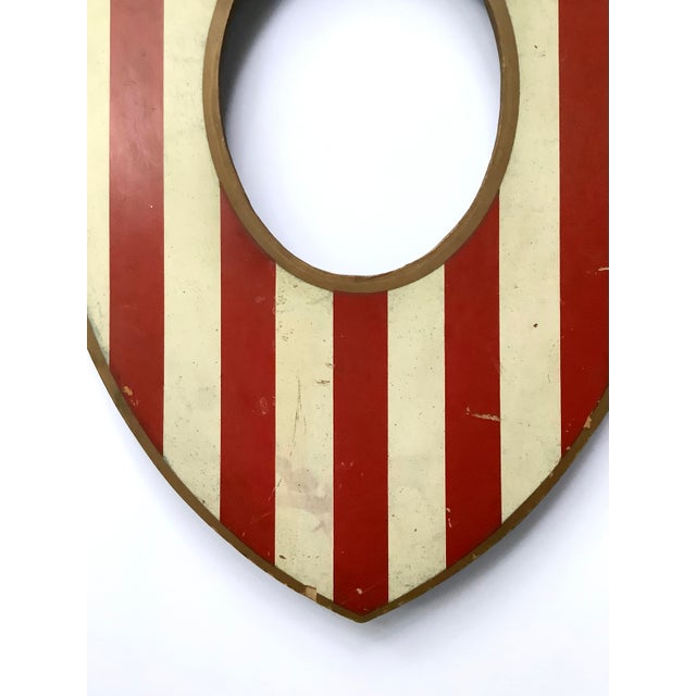 Antique Painted Patriotic Picture Frame/Flag Holder Shield For Sale - Image 4 of 6