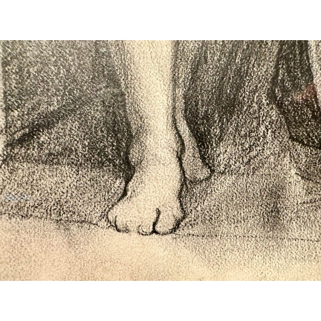 Vintage Exquisite Classical Pencil Sketch of Seated Female Nude (Lower Torso) by Daisuke Takeya For Sale - Image 4 of 10