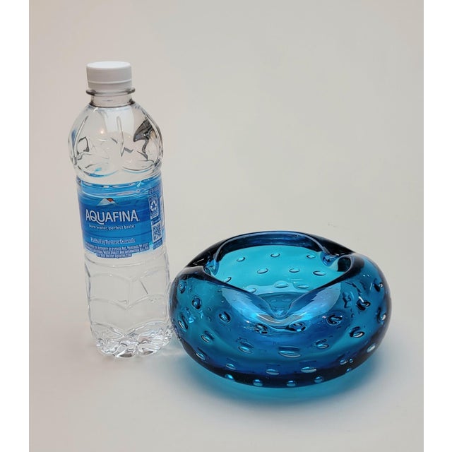 Blue Mid Century Blenko Ashtray For Sale - Image 8 of 14