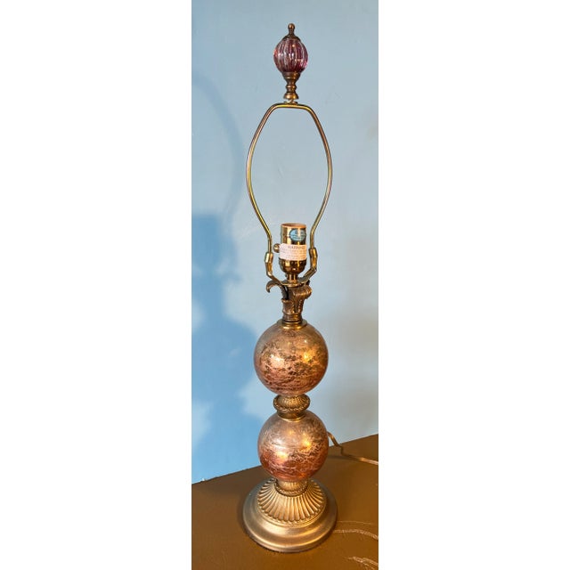 Murano John Richard Copper Glass Orb Table Lamp For Sale - Image 4 of 12