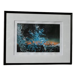 Jean Davo, Lunar Wave, 1980s, Lithograph, Framed For Sale