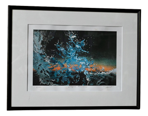 Jean Davo, Lunar Wave, 1980s, Lithograph, Framed