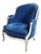 Louis XV Lounge Chair in Blue Velvet For Sale