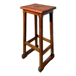 Vintage Wooden Bar Stool For Sale