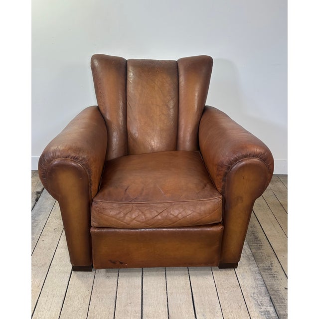 Mid-Century Modern Vintage Leather Club Chair, 1950s For Sale - Image 3 of 13