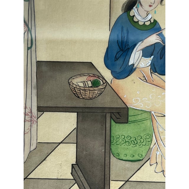 Early 20th Century Vintage Elyse Ashe Lord Style Pen and Ink Chinoiserie Framed Painting For Sale - Image 5 of 10
