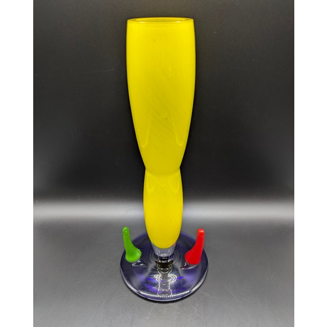 Vintage b.a.g. Post-Modern Art Glass Vase: Signed Rona Plesl For Sale - Image 4 of 10