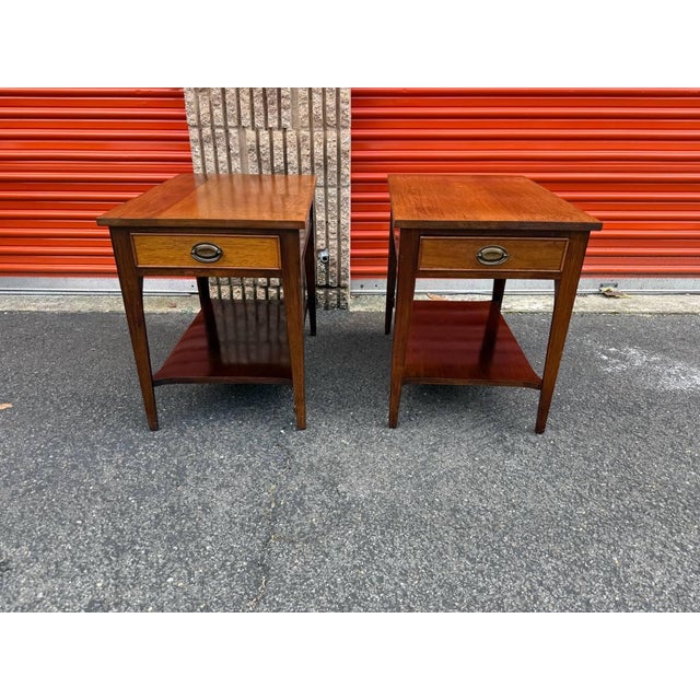 Pair of Vintage Federal style 2 Tier 1 Drawer side tables Fell made, sturdy , dovetail joint construction, finished back...