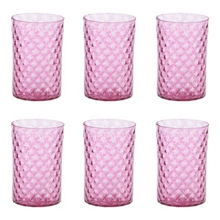 Pomegranate Mandala Drinking Glass, Set of 6 For Sale