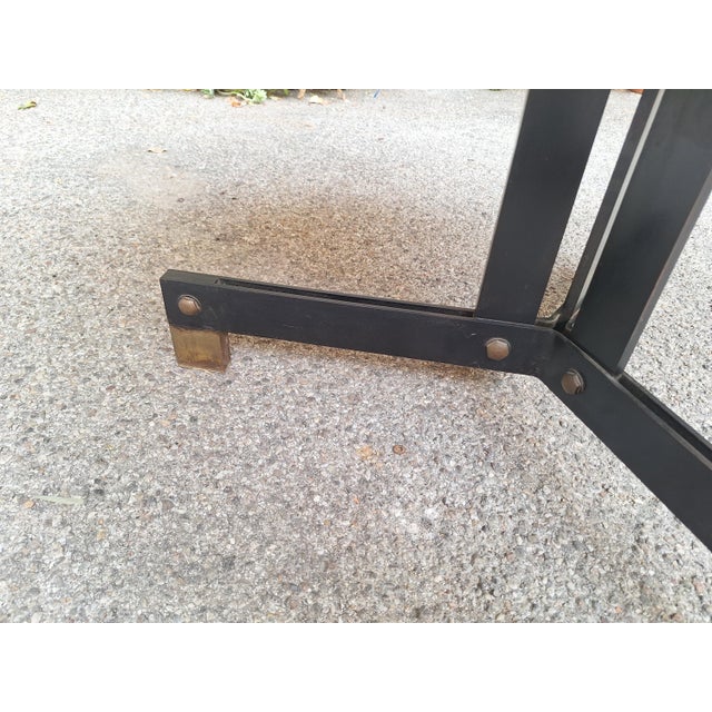 Dining Table in Iron with Brass Finishes and Segmented Wooden Top by Ignazio Gardella for Azucena, 1950s For Sale - Image 9 of 11