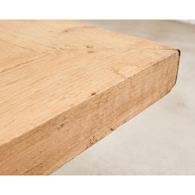 19th C. Spanish Baroque Bleached Oak Farmhouse Dining Table For Sale - Image 13 of 18