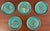 A striking set of five vintage Swedish Argenta pottery coasters by the renowned Swedish ceramic manufacturer Gustavsberg....