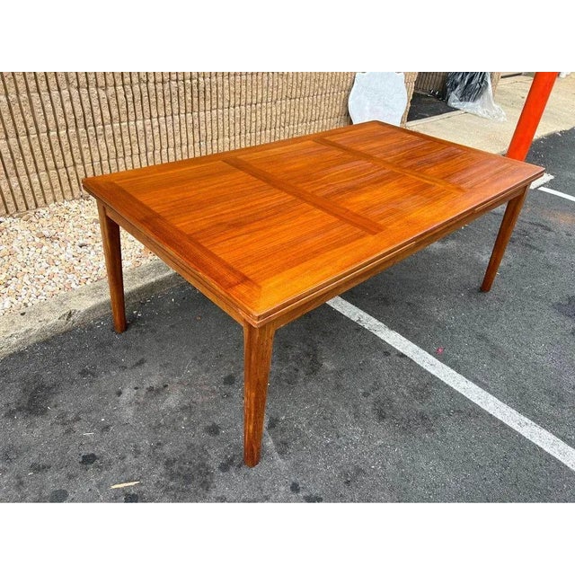 Skovby Mid Century Modern Danish Teak Draw Leaf Extension Dining Table. For Sale - Image 9 of 10
