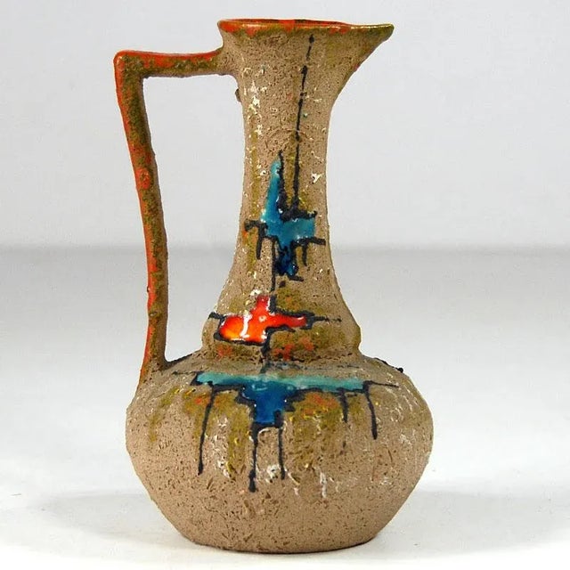 Mid-Century Modern Brutalist Italian Ceramic Vase, 1950s For Sale - Image 3 of 11