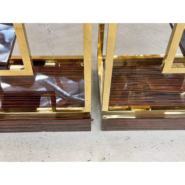 Custom Macassar Ebony and Brass Demi Lune Room Divider For Sale - Image 16 of 18