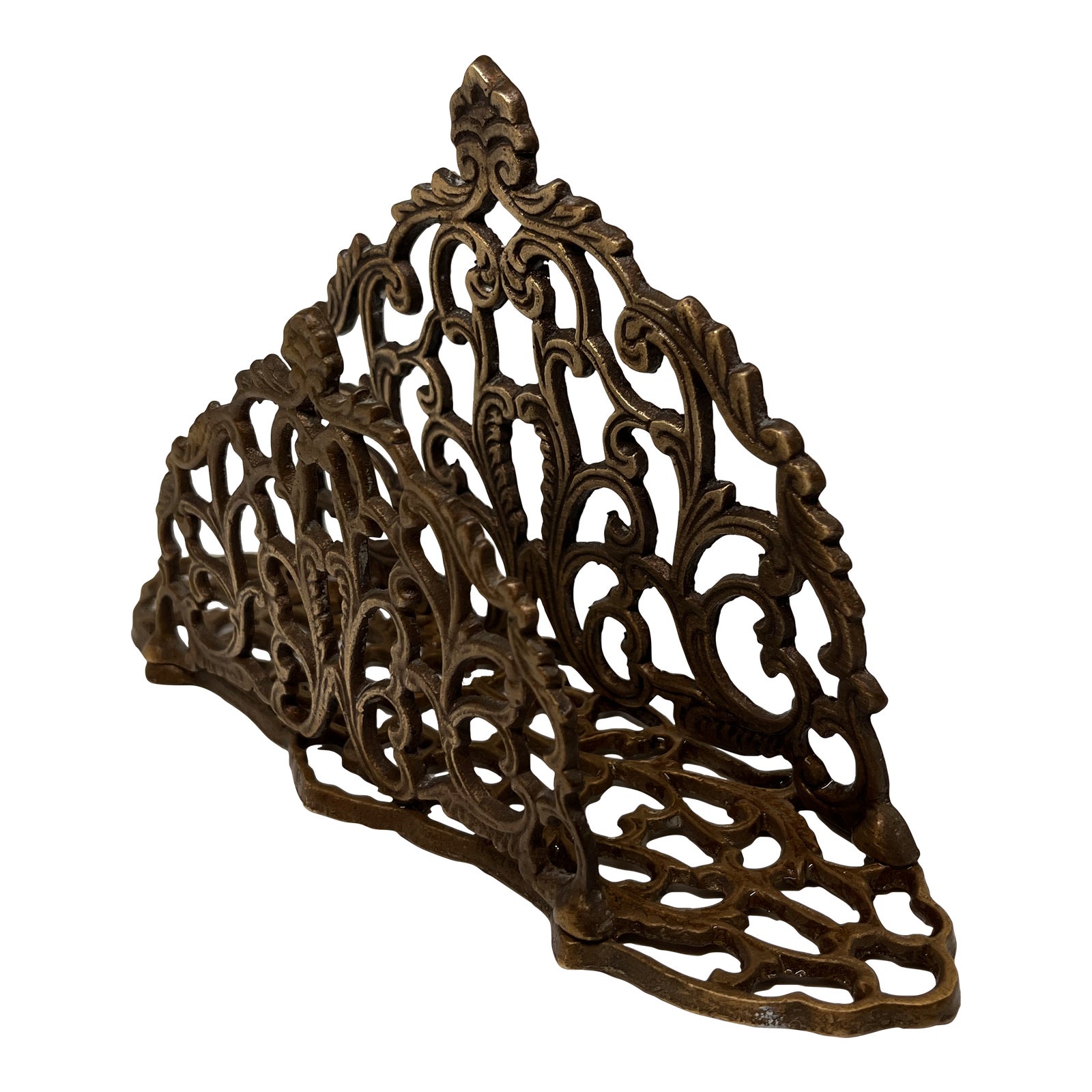 1980s Victorian Style Filigree Brass Letter Holder Chairish