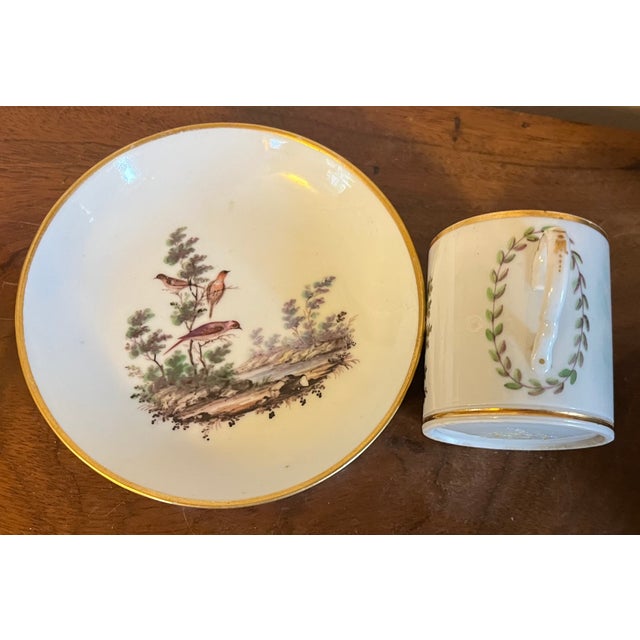 Ceramic Antique 18th Century Italian Doccia Porcelain Coffee Can Cup and Saucer, Circa 1790 For Sale - Image 7 of 12