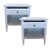 A sophisticated pair of American of Martinsville one-drawer nightstands, professionally refinished in a crisp white...