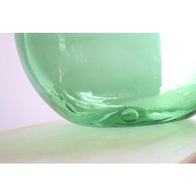Vintage Italian Emerald Green Blown Glass Teardrop-Form Demijohn Carboy For Sale - Image 11 of 18