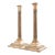 Pair of English Cast Brass Columnar Candlesticks (1790) For Sale