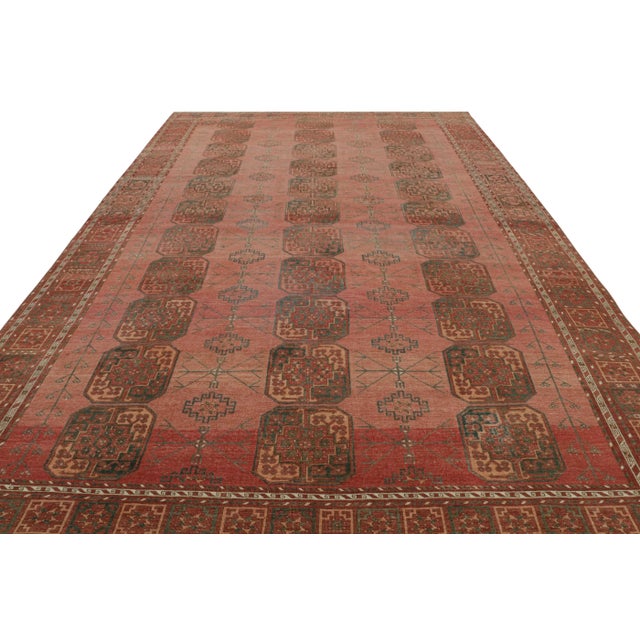 1950s Vintage Ersari Rug in Red With Geometric Medallions, From Rug & Kilim For Sale - Image 5 of 7