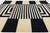 Modern Navajo-Style Hand-Knotted Wool Rug – Black & Cream Graphic Geometric For Sale In New York - Image 6 of 12