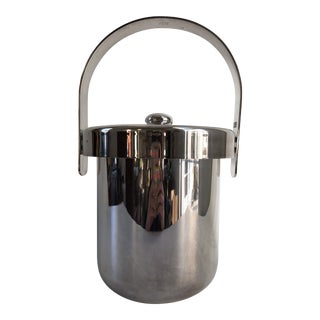 Mid-Century Modern Italian Argente Silver Plate Ice Bucket For Sale