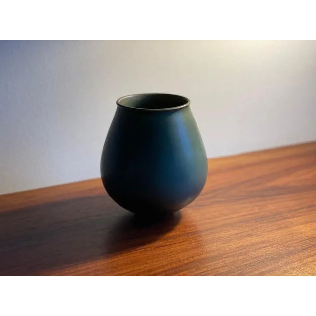 Blue Danish Ceramic Vase, 1960s For Sale - Image 8 of 8