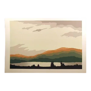 1980s Jim Boutwell "Shadow Mountain II" Hand Signed Serigraph Art Print