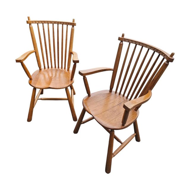 Dutch Oak Dining Armchairs from De Ster Geldermalsen, Netherlands, 1960s, Set of 2 For Sale - Image 18 of 18