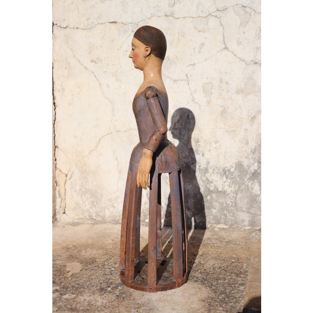 Date: 18th Century. Country: Portugal. Material: Polychrome Wood, Glass Eyes. Item condition: Some flaws and cracks along...